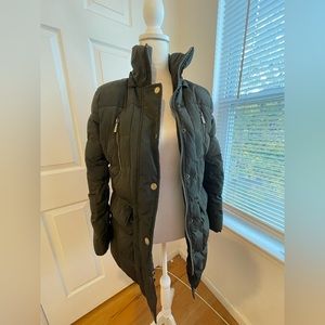 Green Michael Kors Parka Style Coat
